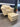 29707 Cream Leather Armchair with Ottoman *wheels not included 