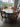87418 Vintage Wooden Dining Set with Upholstered Chairs