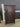 23441 Vintage Dark Wood Armoire with Brass Accents