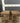 25632 Vintage Wicker Side Tables with Shelf