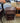 42041 Vintage Wooden Nightstand with Woven Drawer