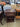 42041 Vintage Wooden Nightstand with Woven Drawer