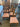 26555 Vintage Wooden Dining Chairs with Pink Cushioned Seats - Set of 6