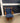 46525 Vintage Wooden Rocking Chair with Blue Upholstered Cushion