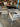 75091 Industrial Glass-Top Bar Table Set with Upholstered Chairs