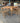 66646 Vintage Oak Dining Table Set with Chairs