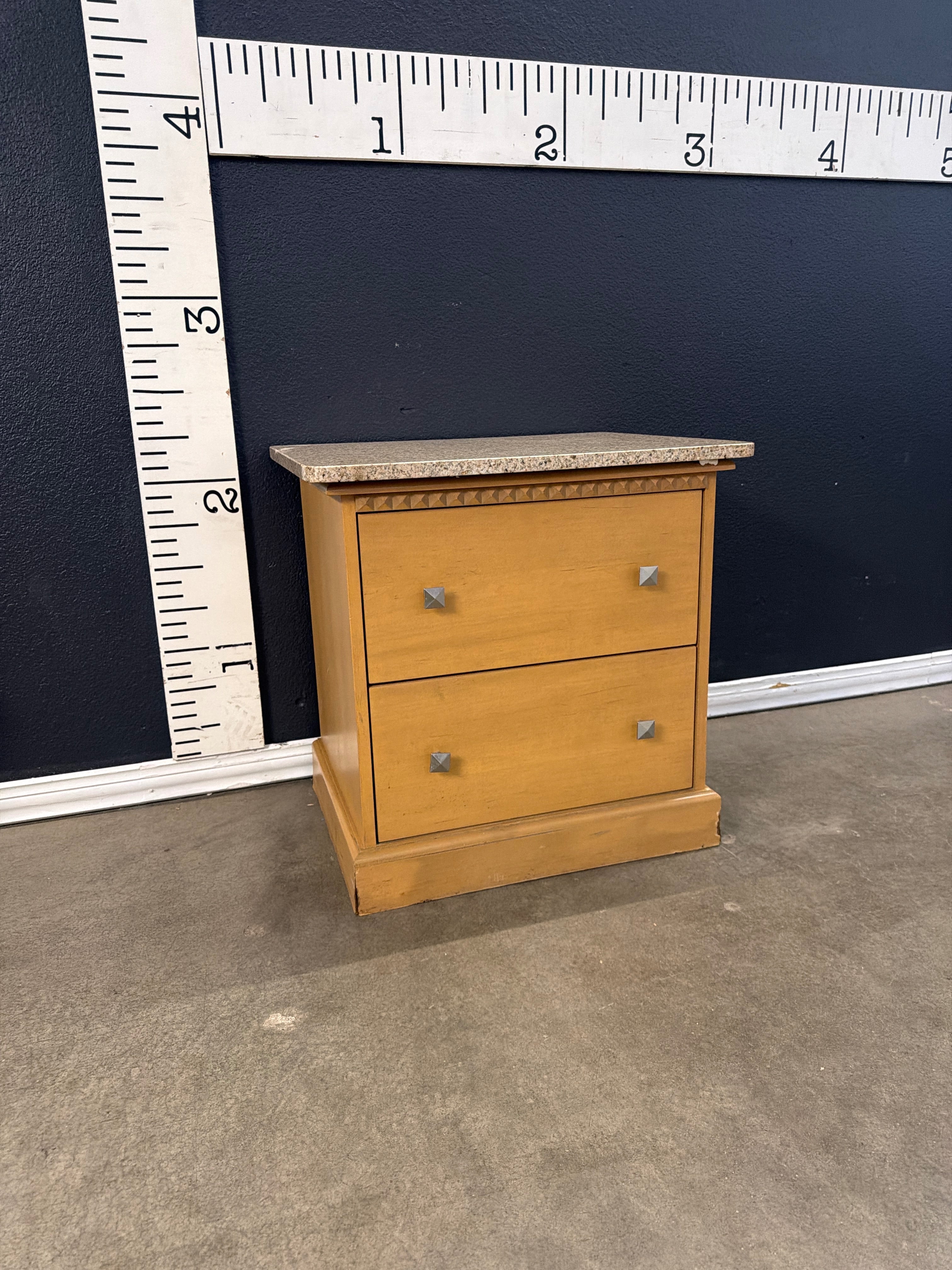 Habistore 12768 Wooden Nightstand with Granite Top – HabiStore