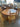 64898 Round Wooden Dining Table with Ladder Back Chairs