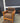 45345 Oak Wood Armchair with Brown Suede Cushions