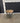 89473 Hexagonal Wood and Metal Side Table