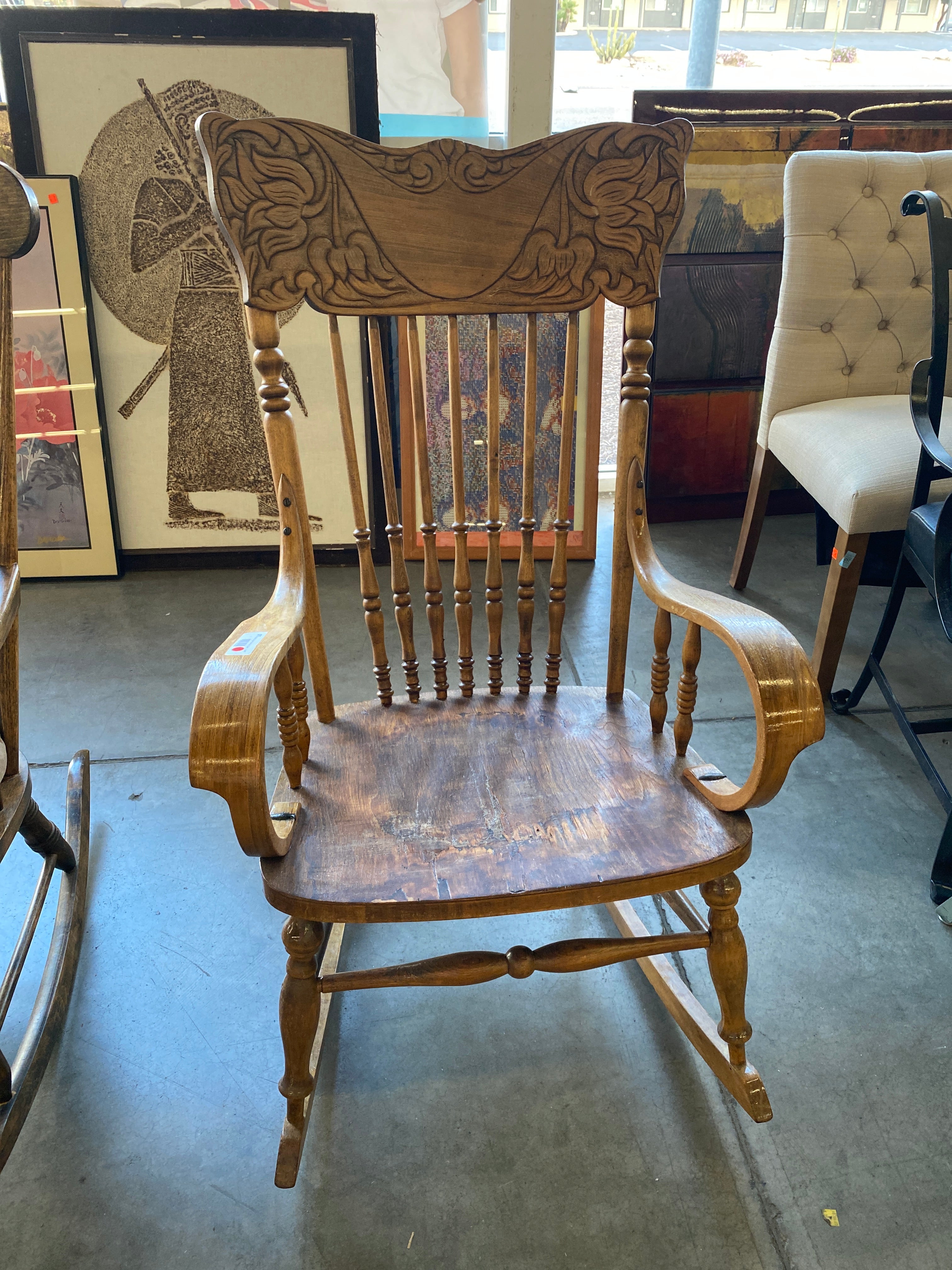 54942 Brown Rocking Chair Comfort and Style for Your Home HabiStore