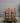 52924 Set of Two Wooden Bar Stools with Black Cushioned Seats